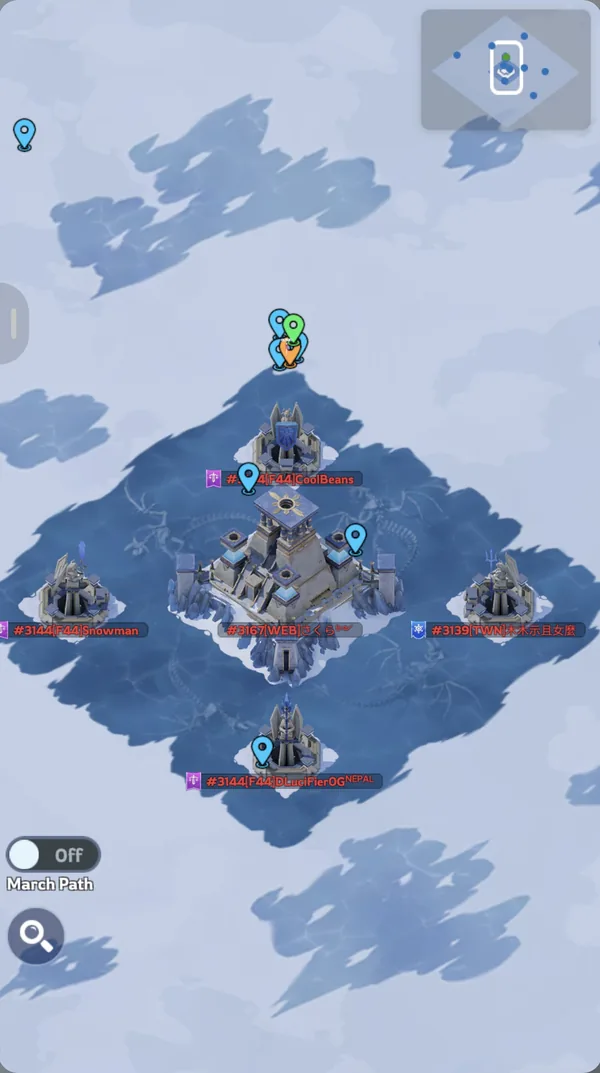 Capital map: State 3144 holds three Spires while State 3167 holds the Castle