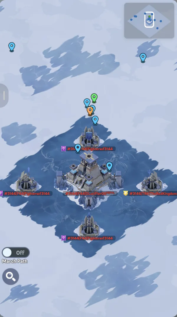Capital map: State 3144 holds three Spires and the Castle